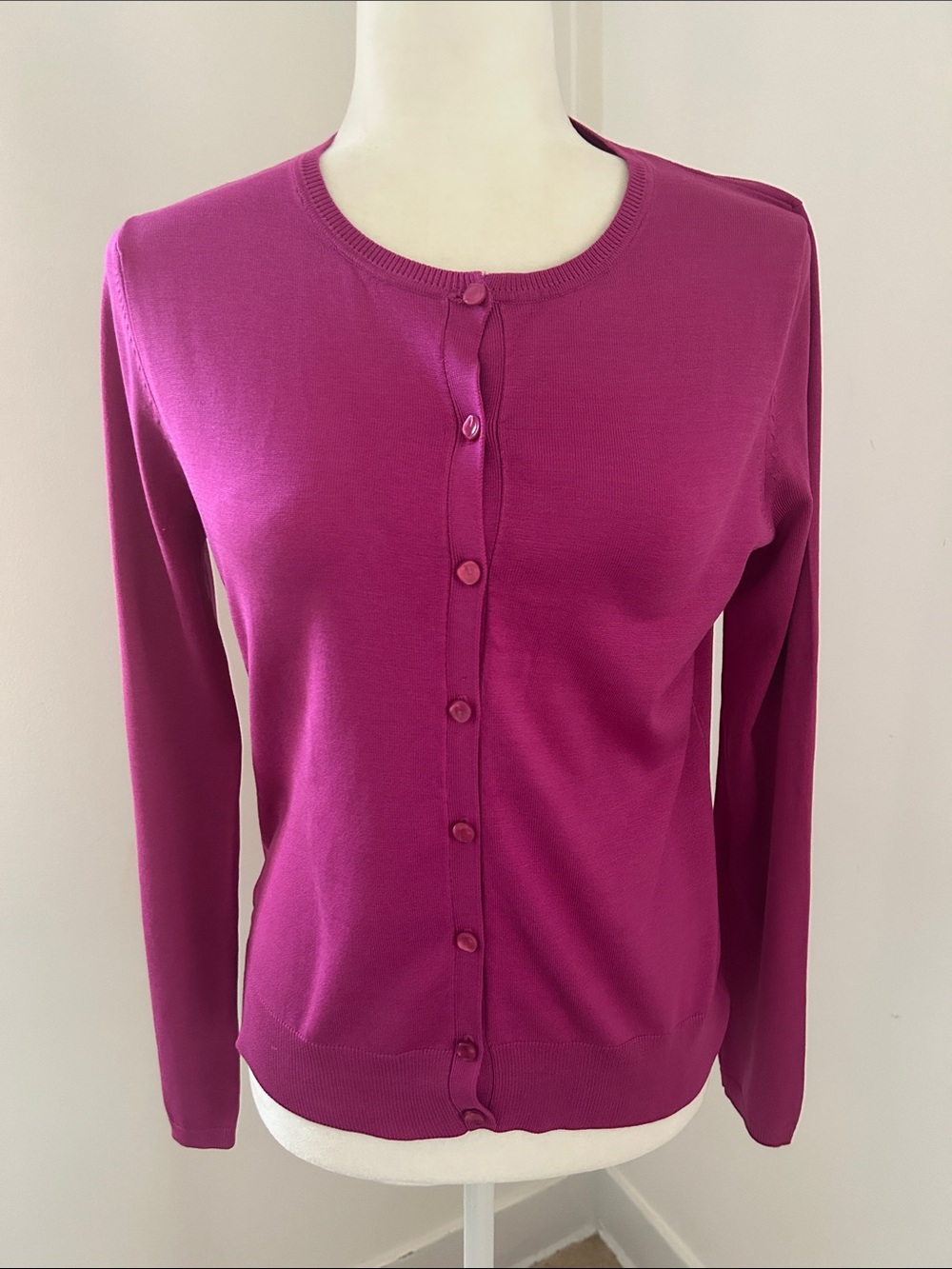 August Silk Bright Plum Cardigan sz S/M